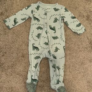 Carter's Blue Dinosaur Patterned Footie